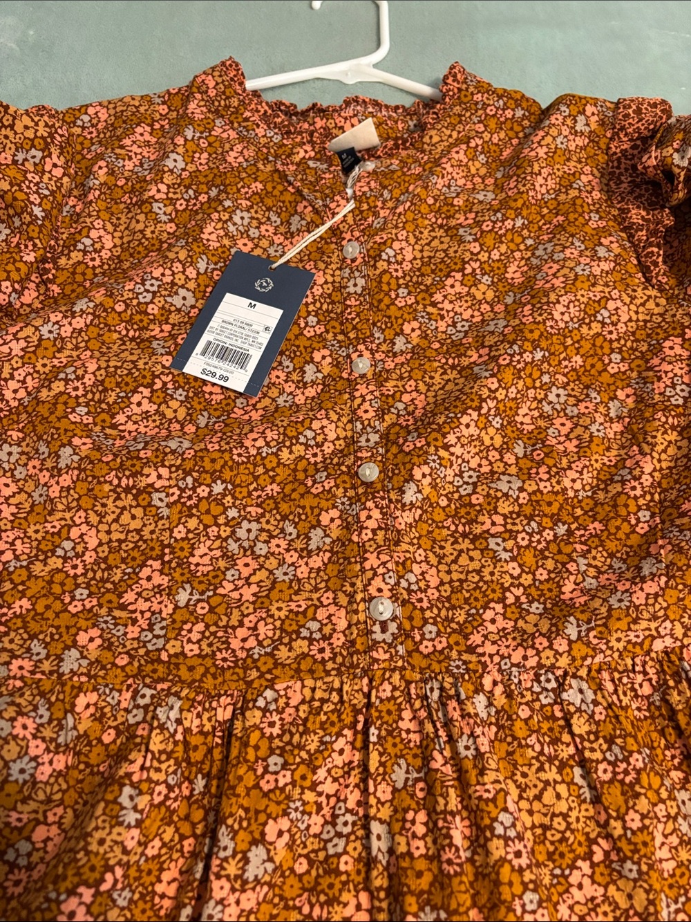 Universal Thread Rust Floral Tiered Midi Dress - Picture 5 of 5